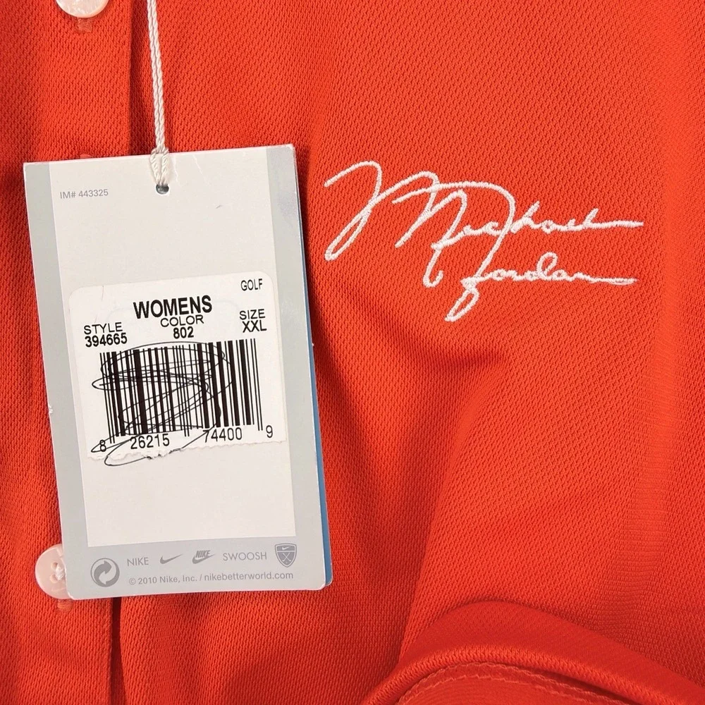 NEW Nike Golf Michael Jordan Signature Polo Womens XXL Orange Dri-FIT 394665